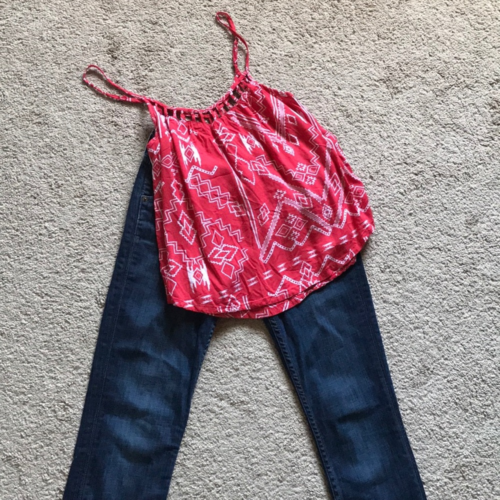 Hudson jeans and billa bong top